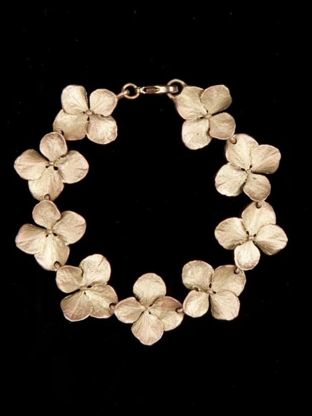 Michael Michaud Hydrangea Flower Bracelet Bronze 20th Anniversary